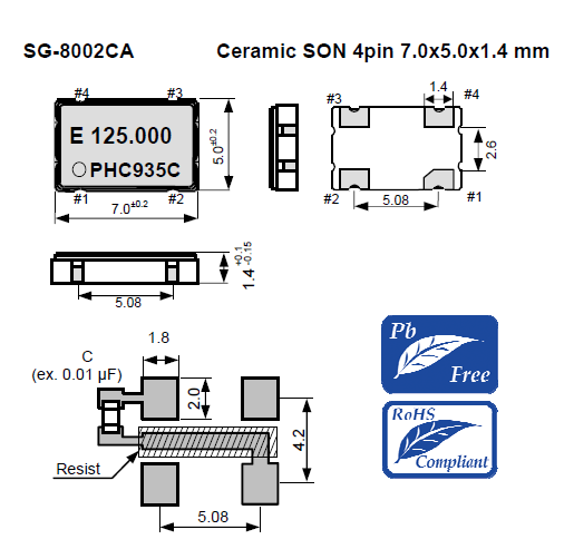 Dimension of SG-8002CA series