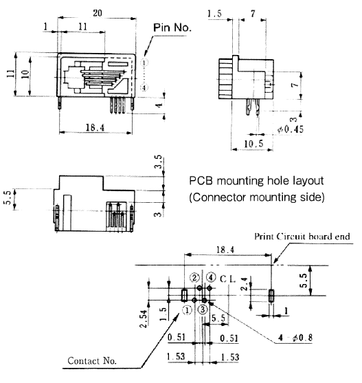 Dimension of TM5RF1-44