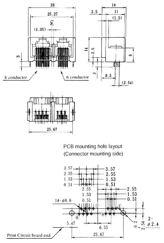 Dimension of TM5RQ-1414