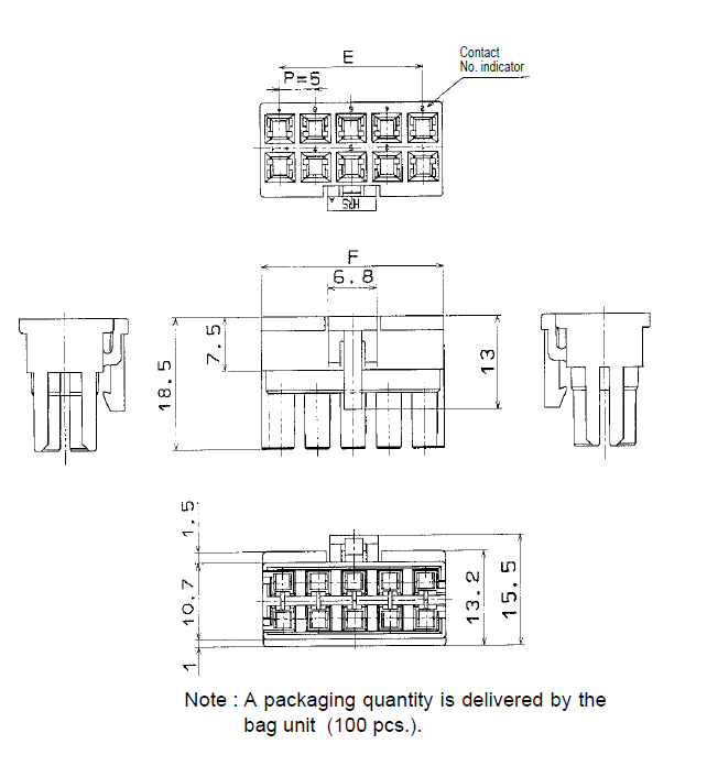 Dimension of HRS DF5A-DS-C