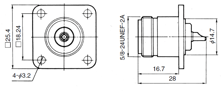 Dimension of hrs ug-58au