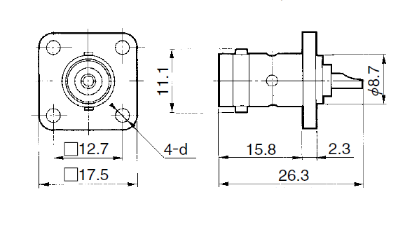 Dimension of hrs ug-290u.