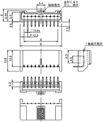 Dimension of DF1E-4P-2.5DS