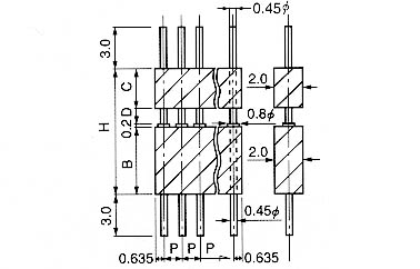 Mac8 Connectors for PCB MB-3-6.5  100pcs