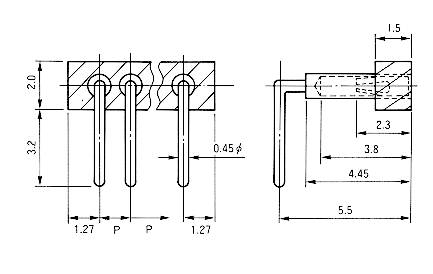 Mac8 Sockets for PCB parallel two-tiered MG-1-1  10pcs