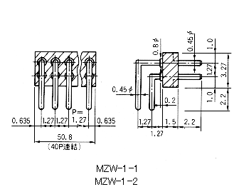 Mac8 Connectors for PCB MZW-1-1  100pcs
