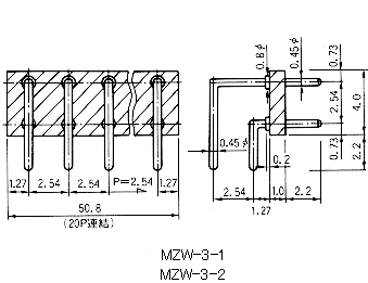 Mac8 Connectors for PCB MZW-3-1  100pcs