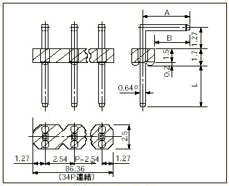 Mac8 Connectors for PCB WLA-1-1-34P  100pcs