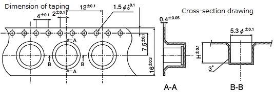 Dimensions of 3SSF taping