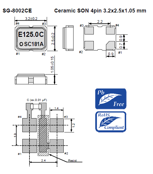 Dimension of SG-8002CE series