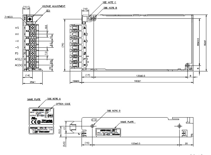 Dimension_tdklambda_HWS100A.