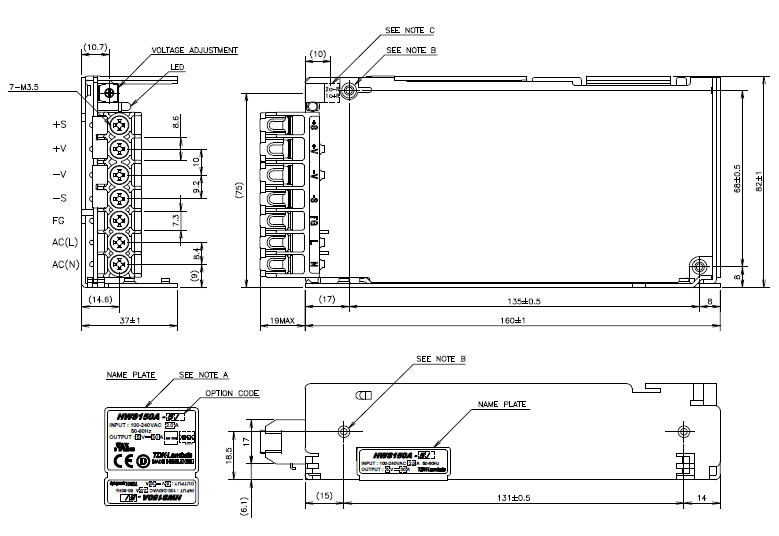 Dimension_tdklambda_HWS150A.