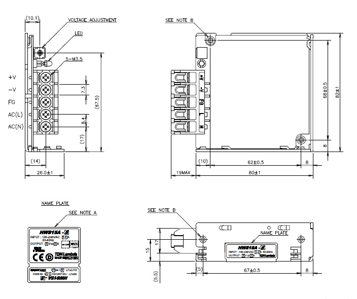 Dimension_tdklambda_HWS15A.