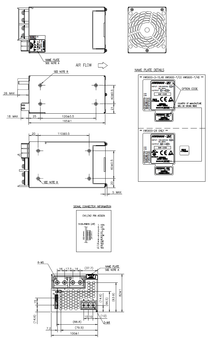 Dimension_tdklambda_HWS600.