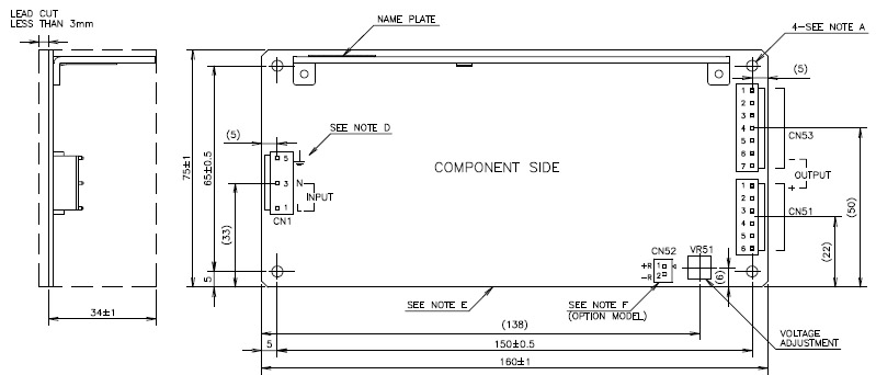 Dimension_tdklambda_ZWS150BAF.